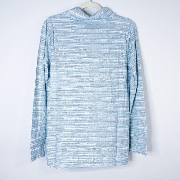 Kate Quinn - Blue Long Sleeve Printed Relaxed Turtleneck Top - Picture 4 of 4
